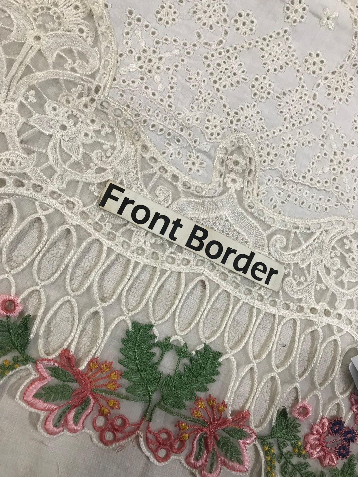Premium Heavy Embroidered Lawn Suit with Chikankari Work Printed Net Dupatta