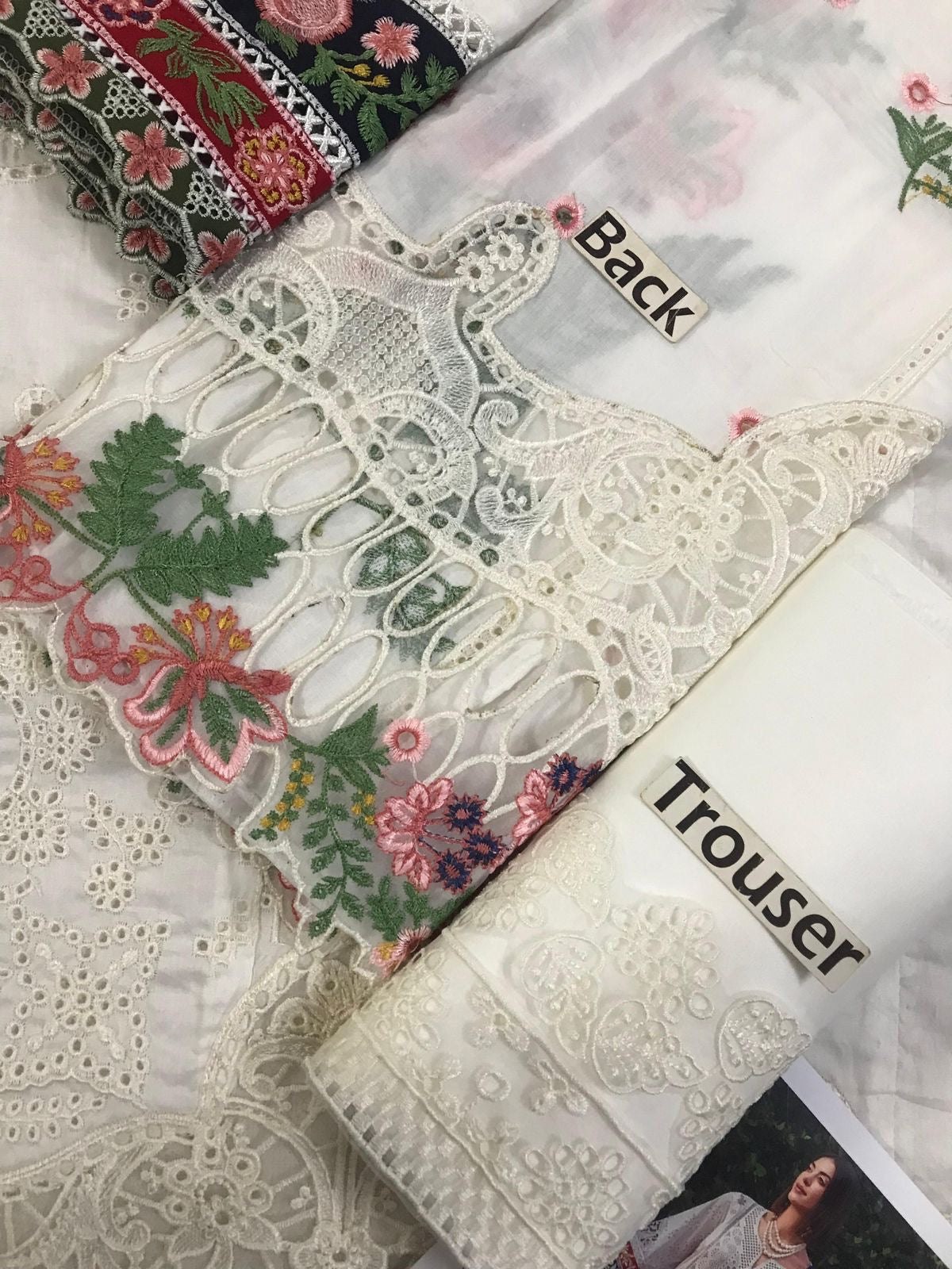 Premium Heavy Embroidered Lawn Suit with Chikankari Work Printed Net Dupatta